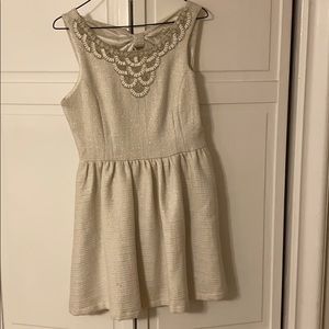 White winter dress with beading